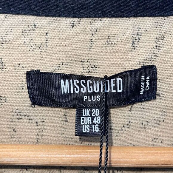 Missguided Womens Plus Size Leopard‎ Oversized Denim Shirt Black Size 16 NWT - Picture 6 of 10